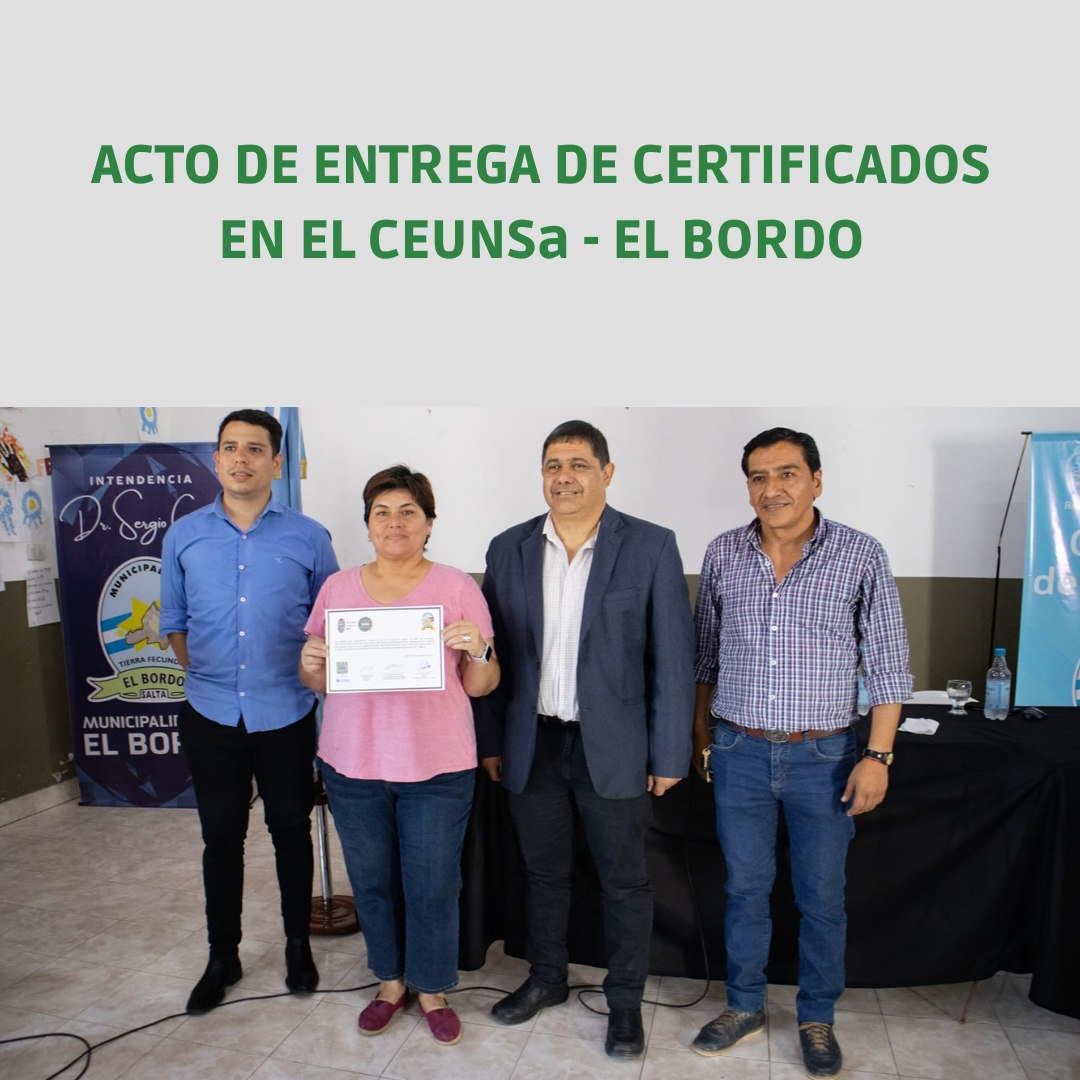 Acto de Entrega de Certificados CEUNSa El Bordo