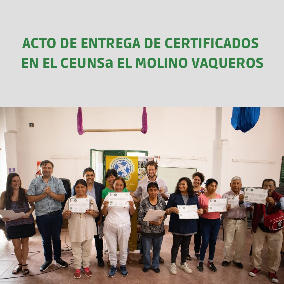 Acto de Entrega de Certificados CEUNSa El Molino Vaqueros