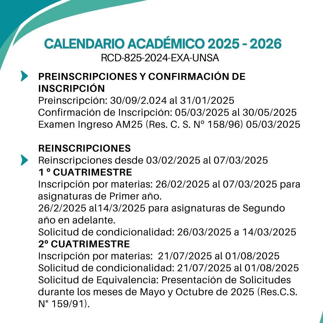 Calendario fac exactas 2025 26 2