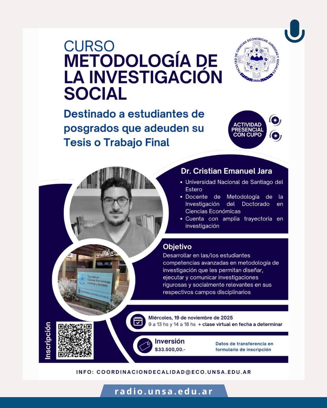 Curso-taller “Metodología de la Investigación Social”