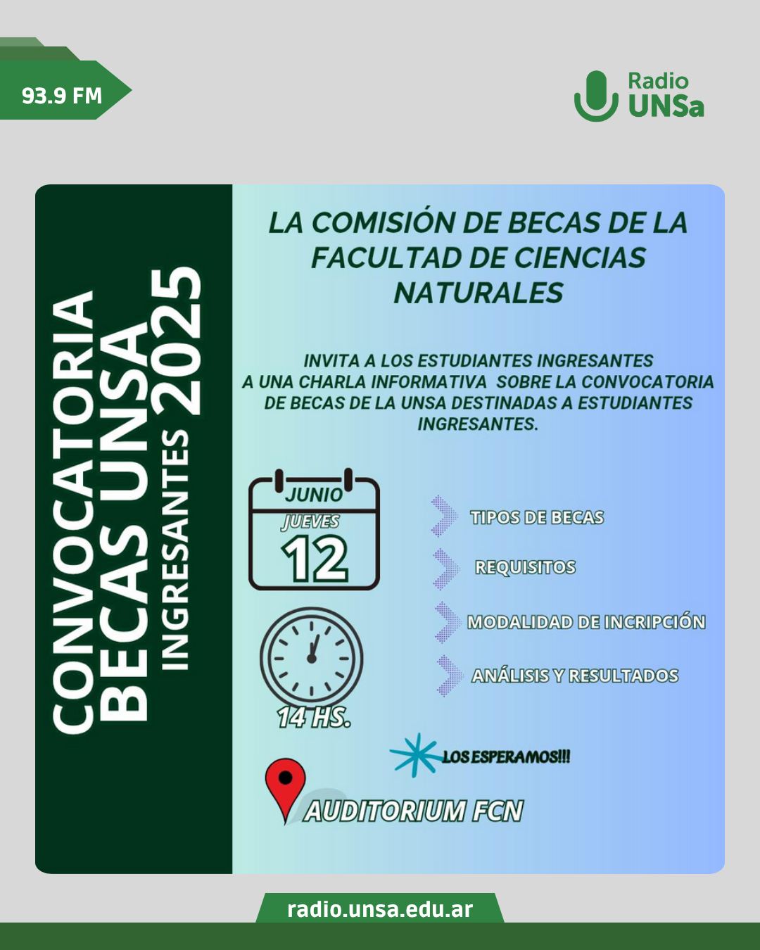 Charla informativa sobre la Convocatoria a Becas UNSa