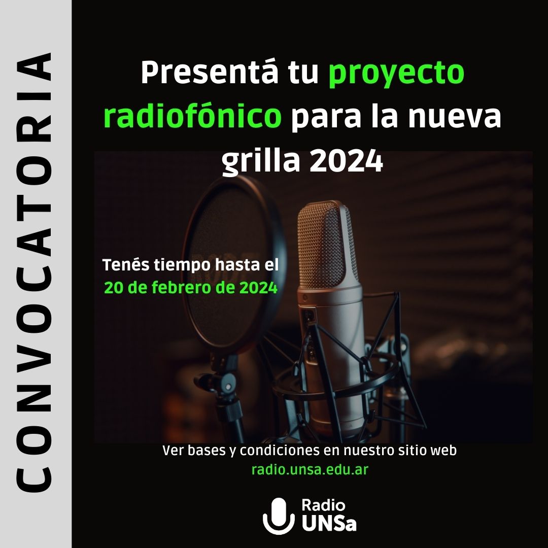 Convocatoria 2024 para la Radio de la Universidad Nacional de Salta