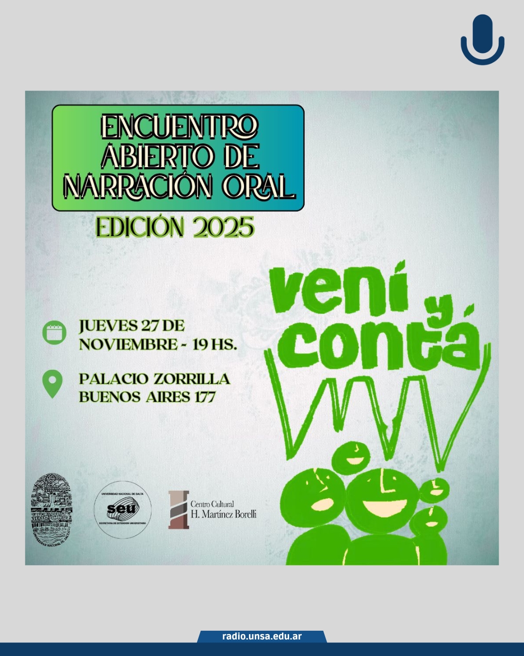 ¡Vení y Contá! Encuentro Abierto de Narración Oral 
