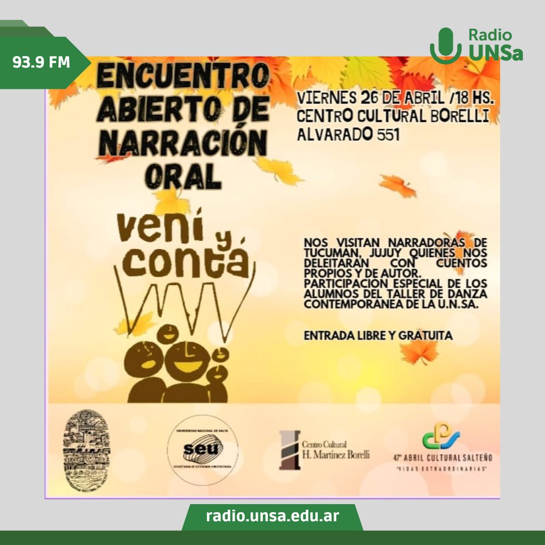 Encuentro de Narración Oral "Vení y Contá” en el marco del Abril Cultural Salteño