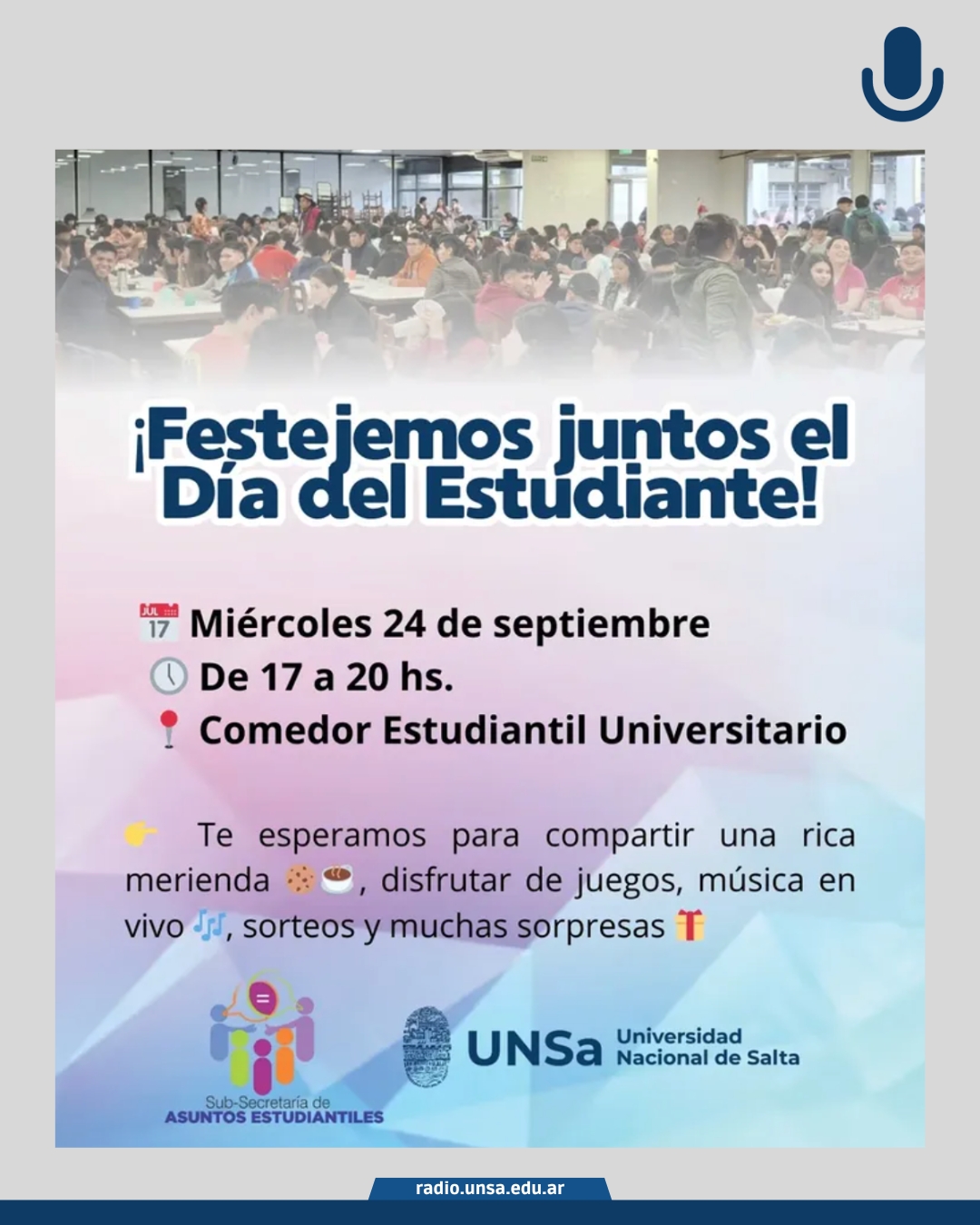 Día del Estudiante con música, juegos y una gran merienda