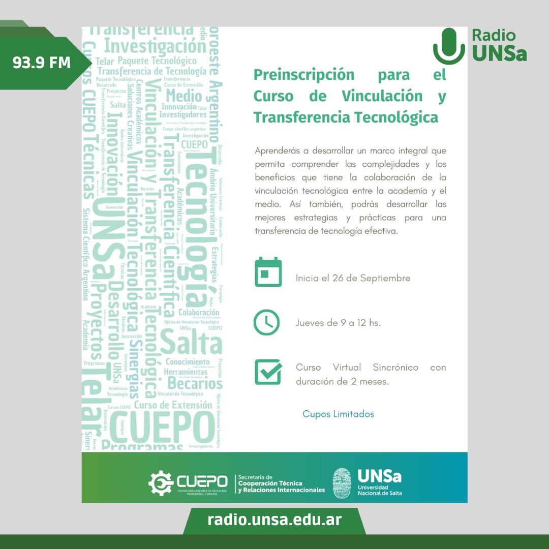  Curso de Operador de Vinculación y Transferencia Tecnológica 